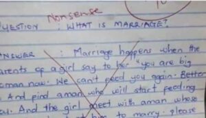 Marriage Definition : छात्र ने बताई शादी की ऐसी परिभाषा, शिक्षक ने सिर पकड़ लिया, जरा पढ़िये