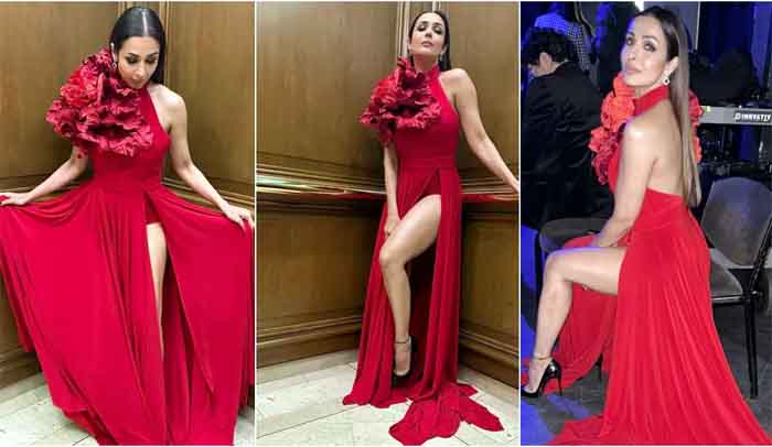 Malaika Arora Hot Red Gown : मलाइका अरोड़ा हॉट रेड गाउन मे ढा रही कहर...देखे फोटोज