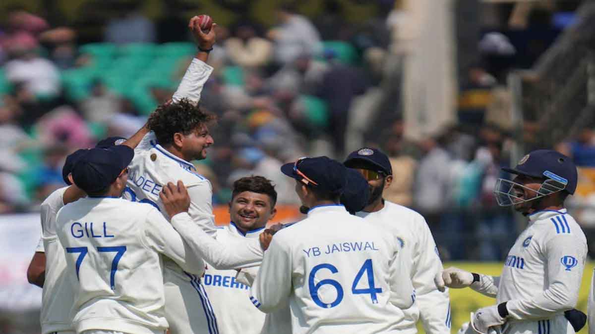 India vs England fifth test match कुलदीप के पंजे और अश्विन के चौके से इंग्लैंड ढेर