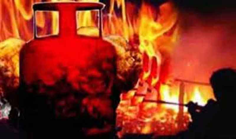 Gas cylinder explosion in house