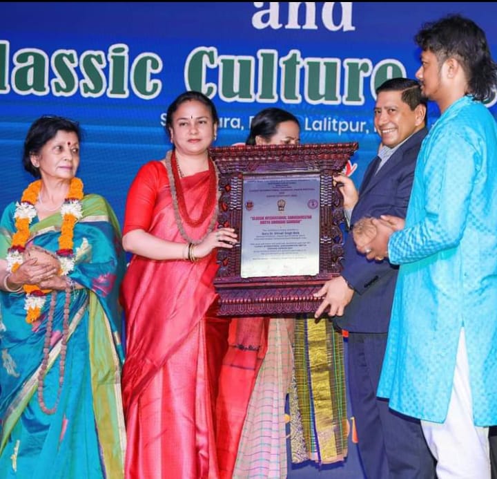 Shivali received Classic International Best Dance Shiromani Award in Nepal, honored by Deputy Prime Minister