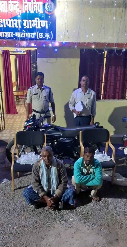 Balodabazar News : निपनिया पुलिस ने 50 पैकेट कच्ची महुआ शराब के साथ दो लोगों को किया गिरफ्तार.